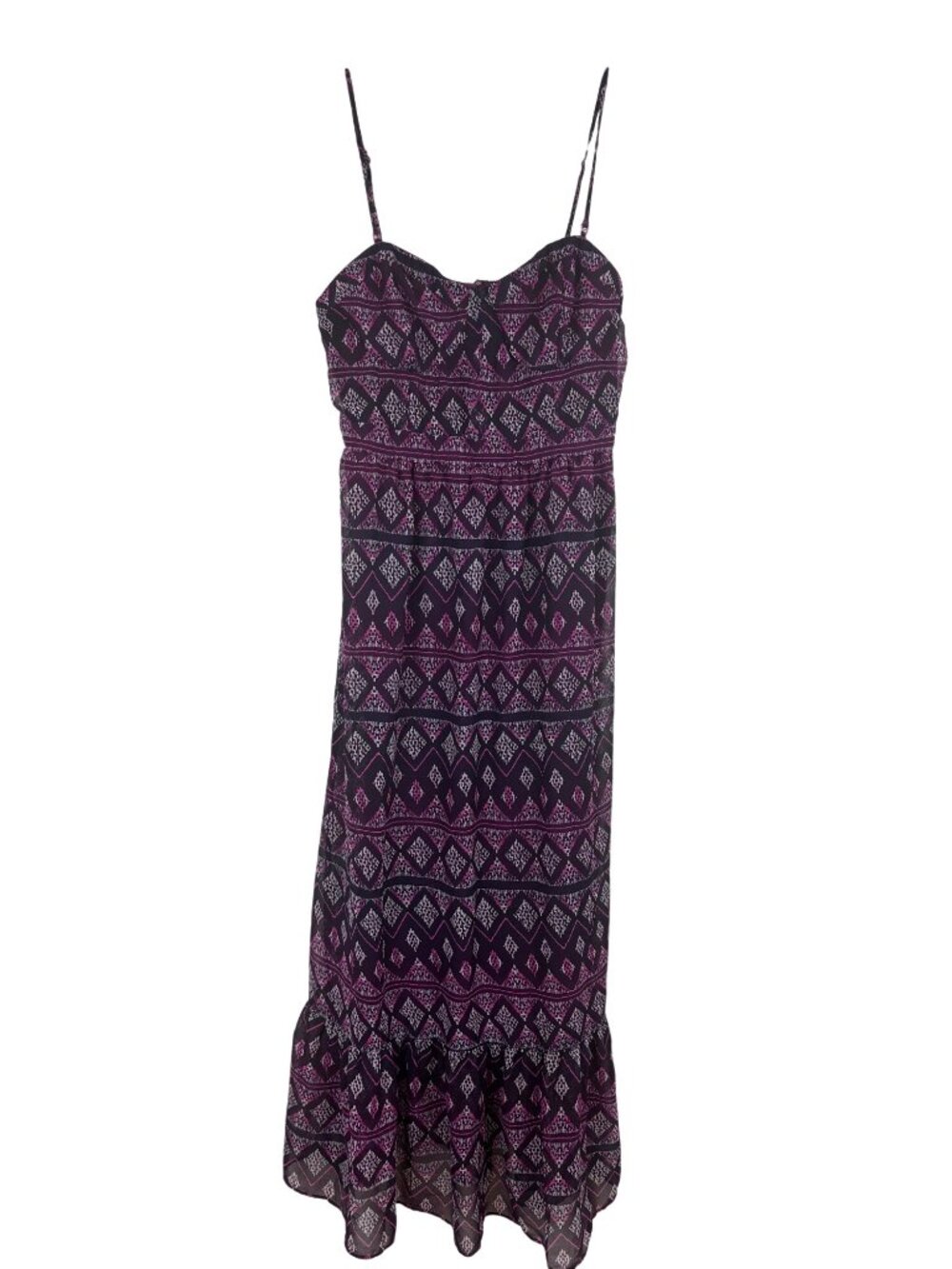 ✨3/$30 American Eagle L Purple Geometric Maxi Dress Boho Convertible Straps